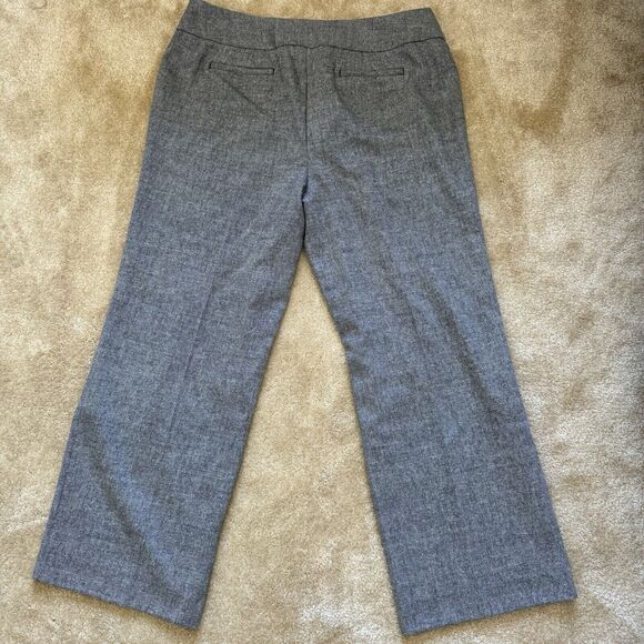 Chico's Womens Pants Size 3 Short Gray Wool Blend Straight Leg Career Basic - Picture 2 of 9